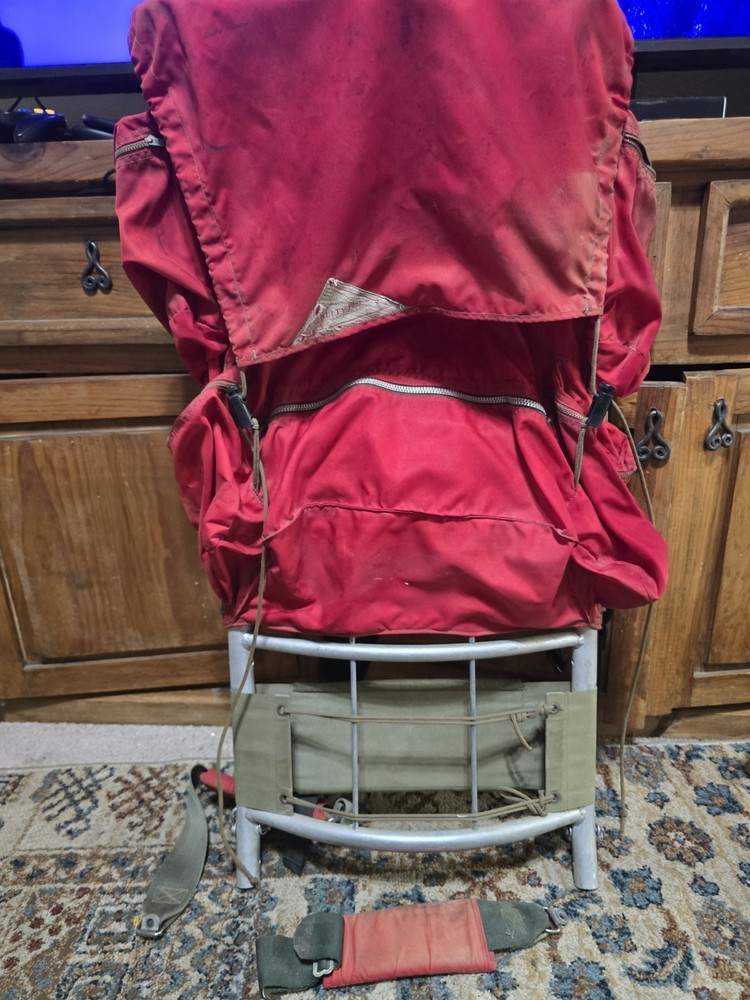 Vintage Kelty External Frame Hiking Camping Backpack Retro Red