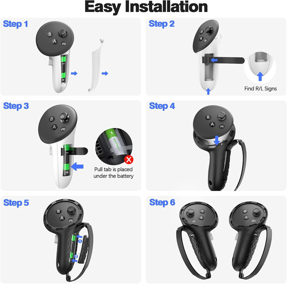 Controller Grips Compatible with Meta Quest 3S Oculus Quest 3 Controllers Straps