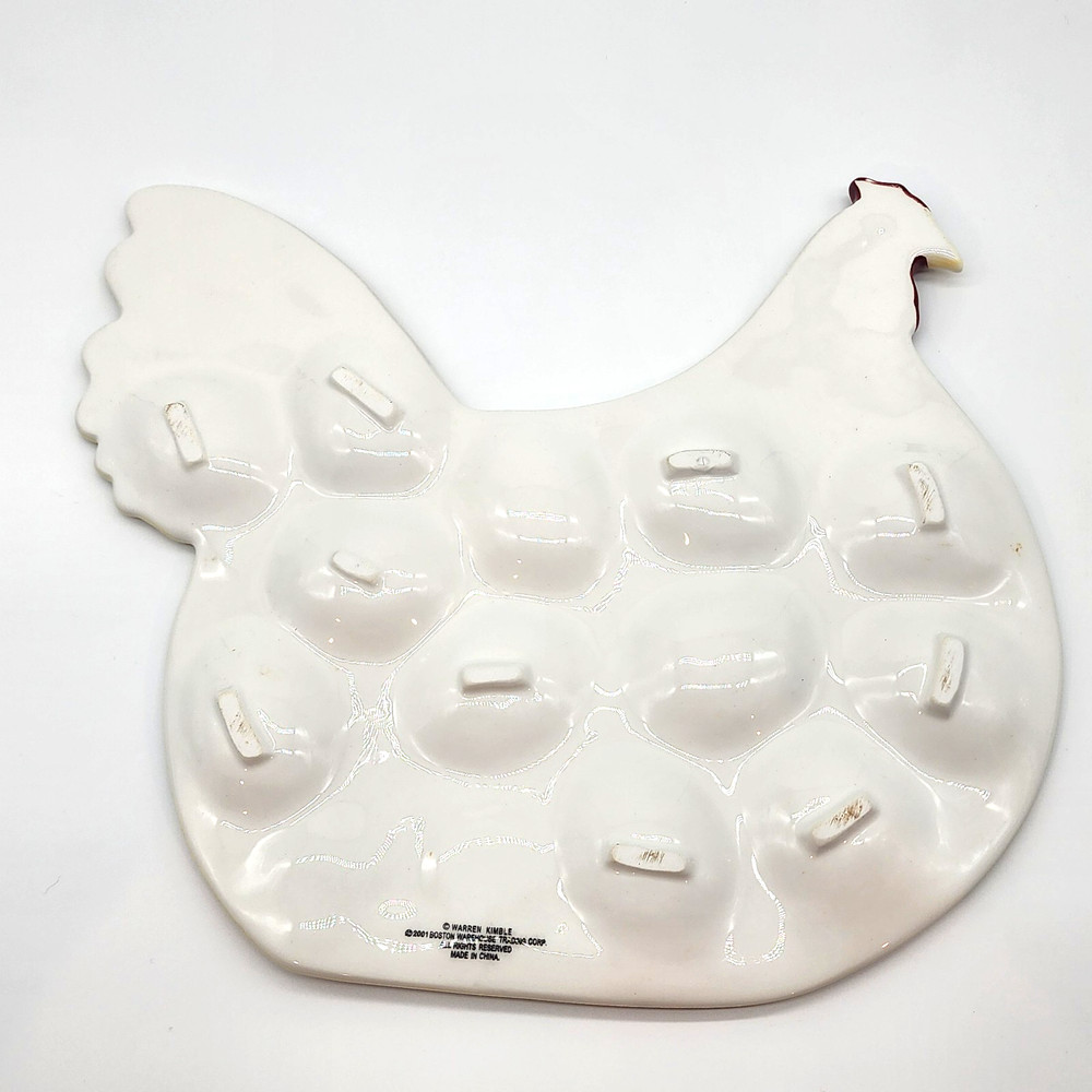 Warren Kimble Deviled Egg Dish With Bird & Egg Salt Pepper Shakers Excellent