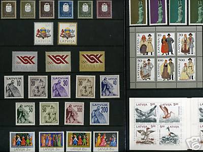 LATIVIA 1991-1993 STAMP COLLECTION IN FOLDER