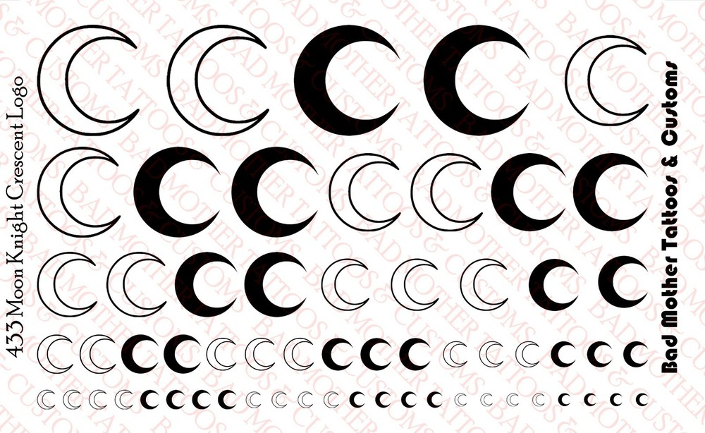 Small Scale Custom Waterslide Decals: Moon Knight Logos for Action Figures