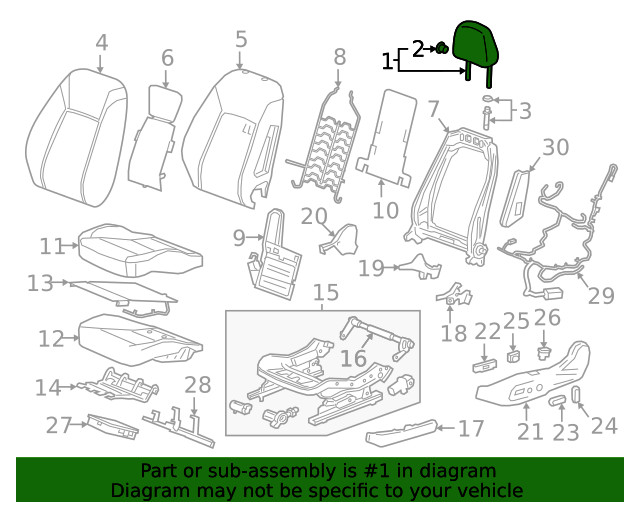 Genuine GM Headrest 39157595