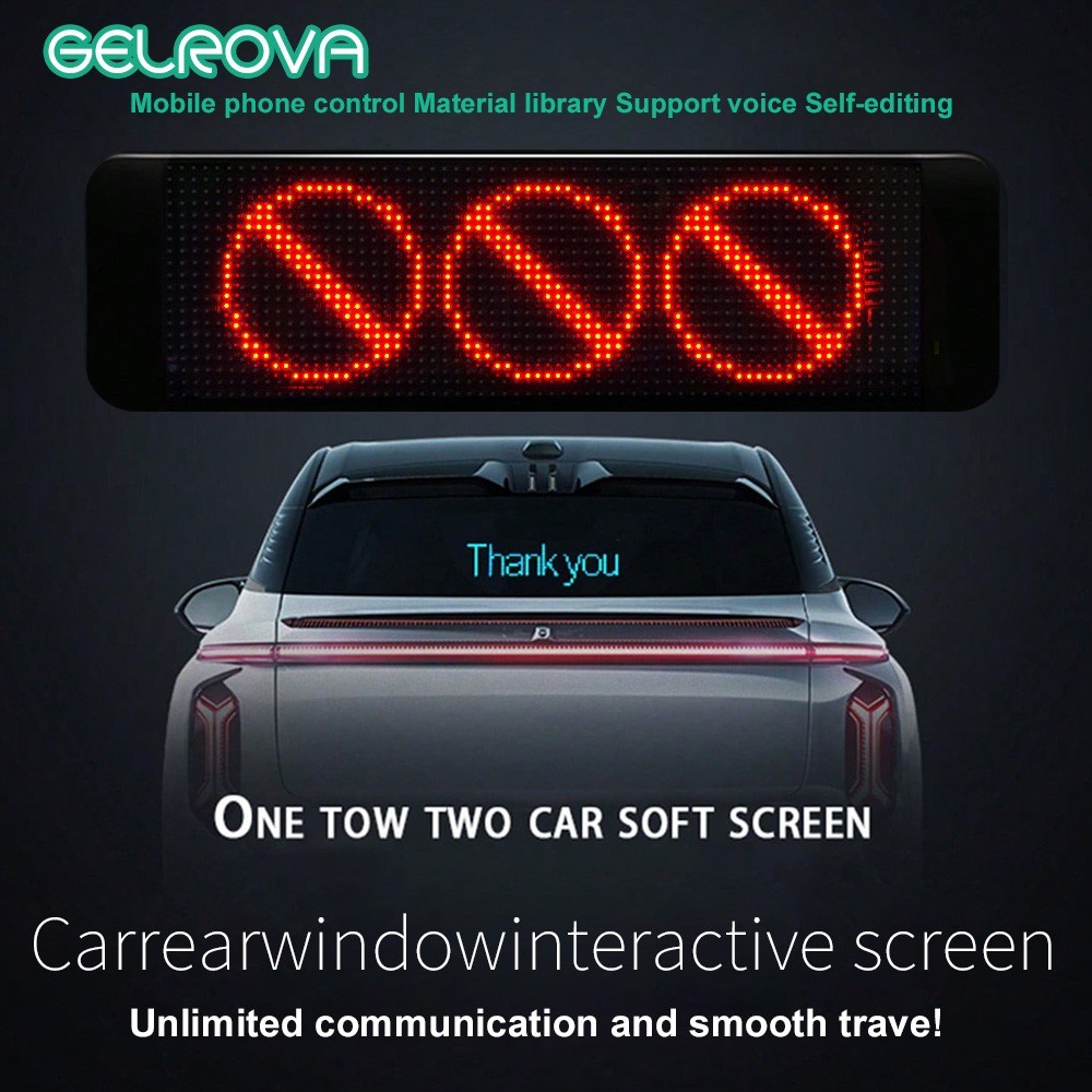 Gelrova Dual-Panel Devil Eyes LED Car Windshield Display w/ Remote & App Control