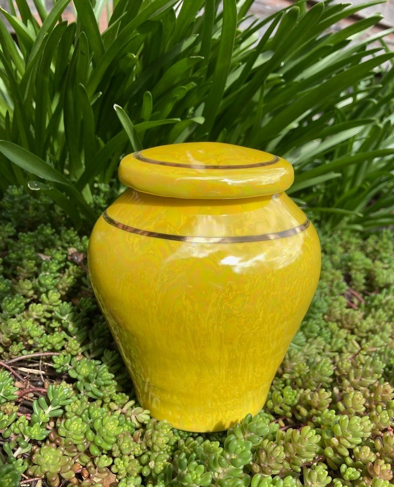 Handmade Ceramic Cremation Urn in Ruby Red, small size for pet ashes, 50 ci