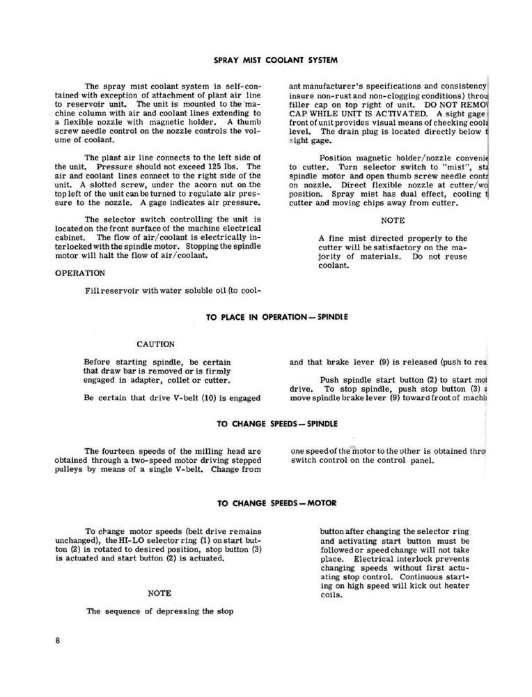 Gorton Model 2-30 Milling Machine Operators Manual *1296