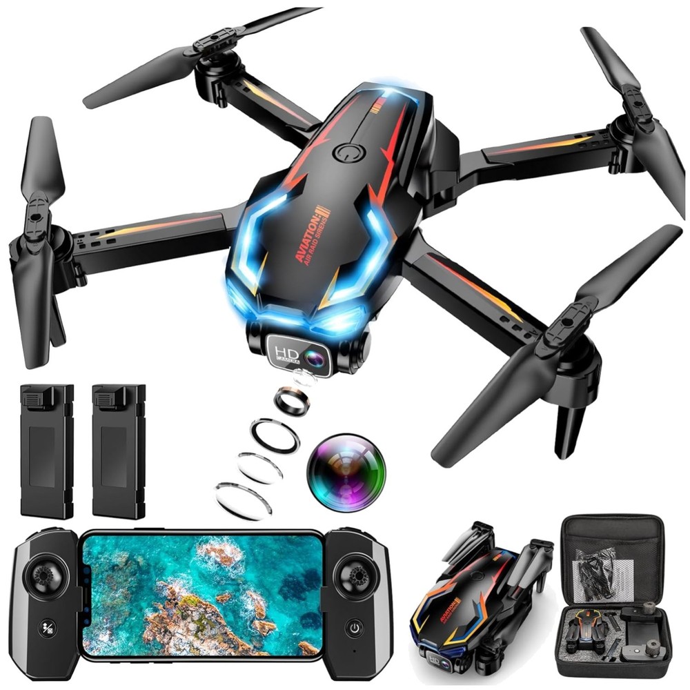 Professional 2K HD FPV Drone for Beginners, 2 Batteries
