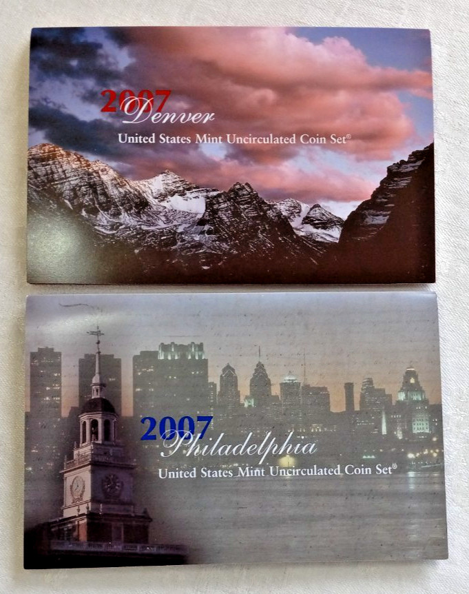 2007 US Mint Uncirculated Coin Sets Philadelphia & Denver Mints