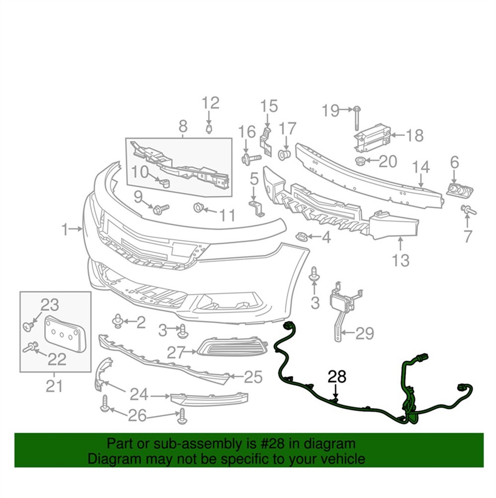 Front Object Alarm Sensor Wiring Harness 84074805