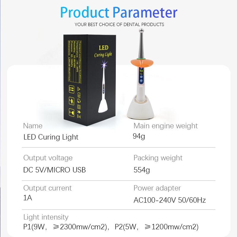 10W High Power Dental Curing Light LED Lamp with Two Intensity Angle Adjustable