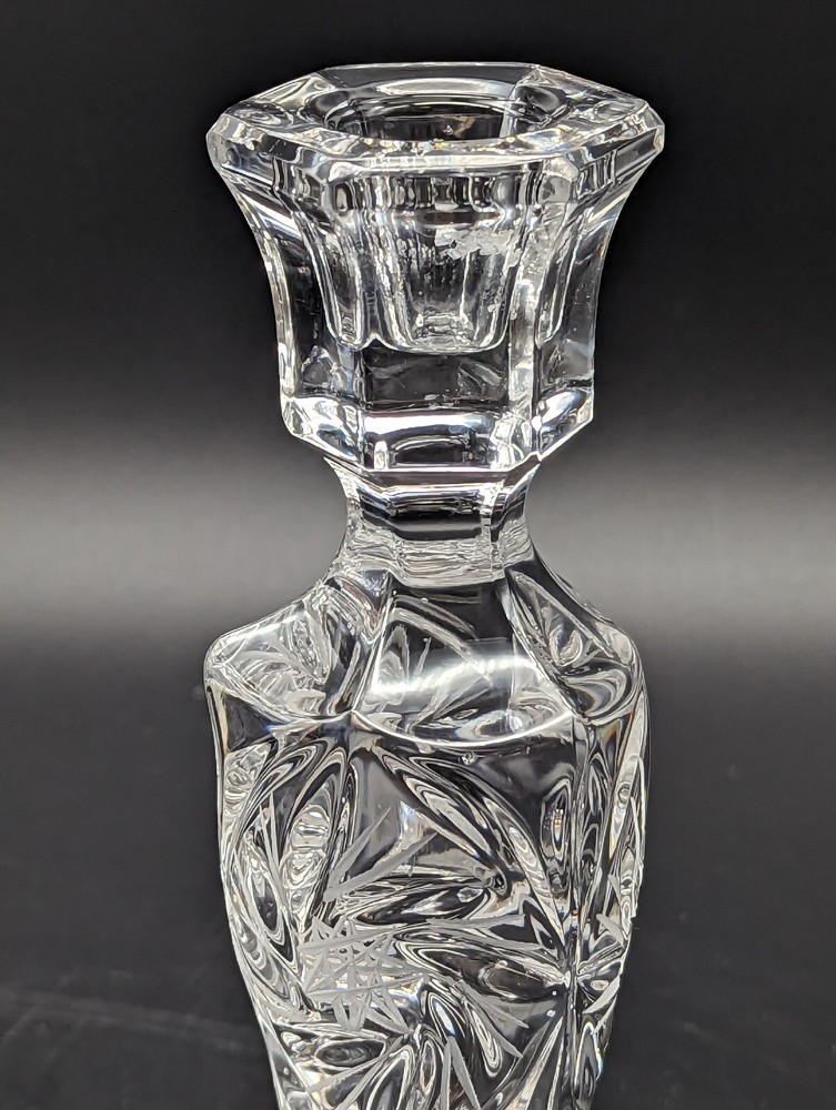Formed And Cut Lead Crystal Candlesticks Clear