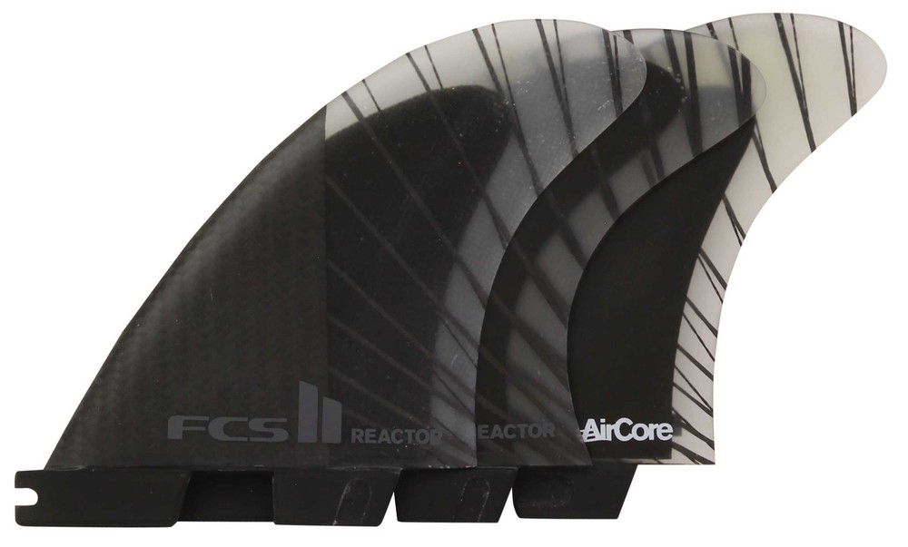 FCS II Reactor Performance Core Carbon Tri Fin Set - Black / Charcoal - L - New