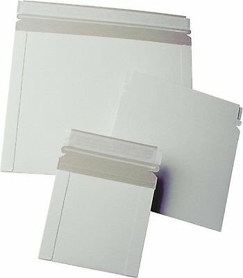 100 7 x 9 No Bend Mailers White Self Seal Photo Document Flat Rigid Envelope