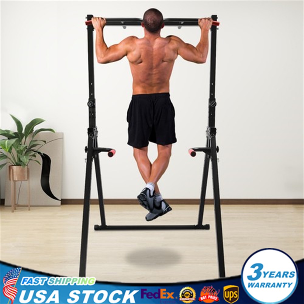 Used Adjustable Power Tower Dip Station Pull Up Bar Multifunc Triangular Struct