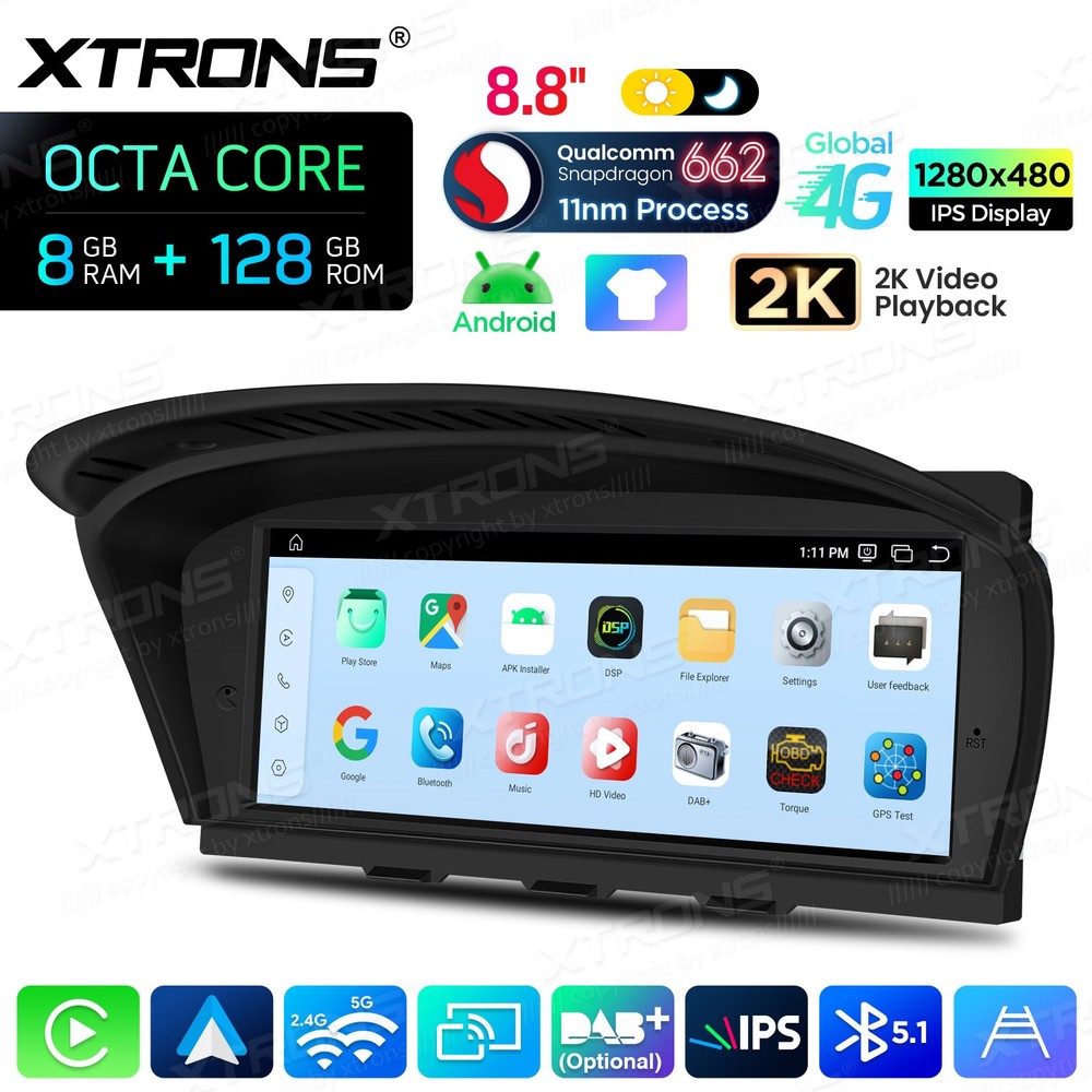 Display Screen for BMW E60/E61/E90/E91/E92/E93 CIC Android 14 8+128G CarPlay 4G
