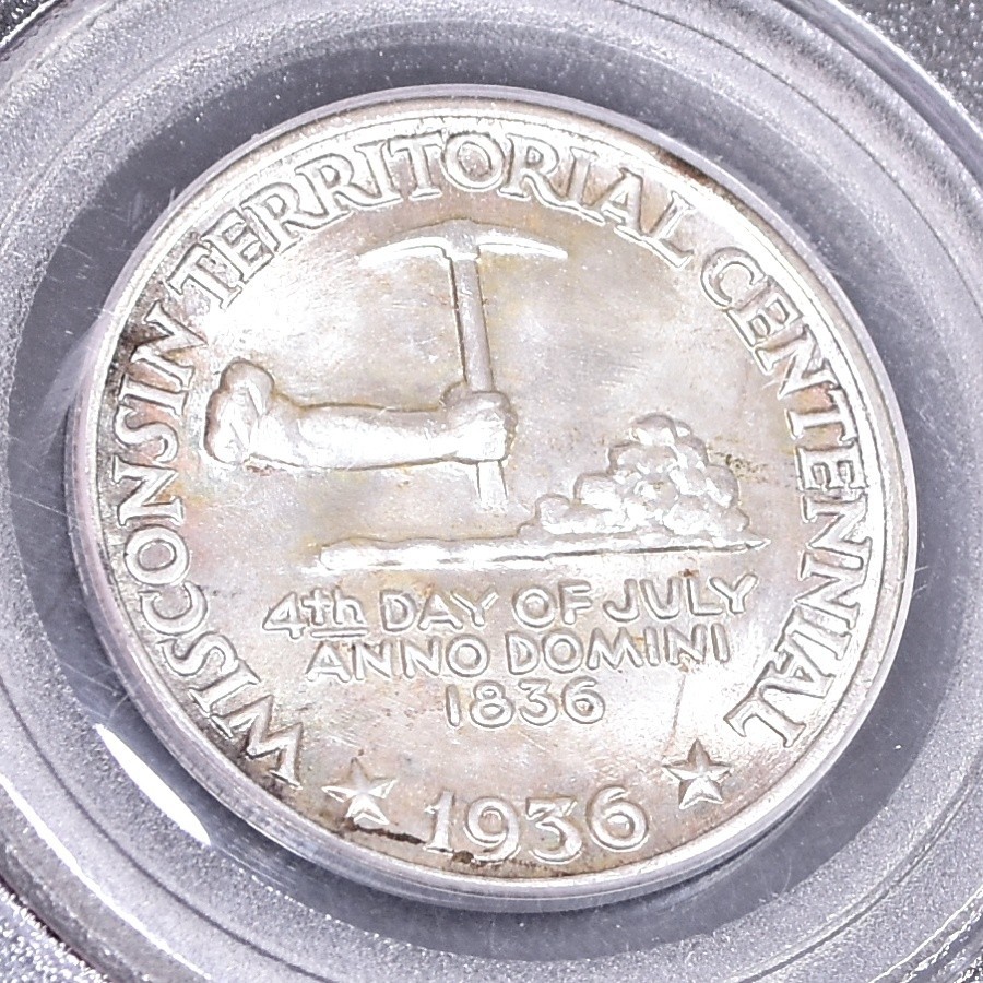 1936 Wisconsin Comm Silver Half Dollar - PGCS MS66 OGH(#60445-L)