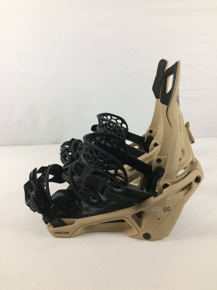 Excellent Nidecker OG Supermatic Snowboard Bindings, Desert, Large MY26