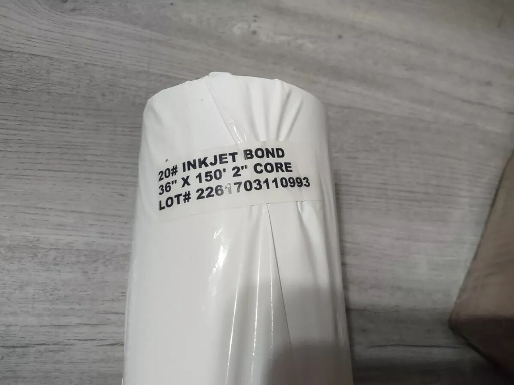 4 Rolls 20# INKJET BOND…36" x 150'  2" core ….NOS 😀