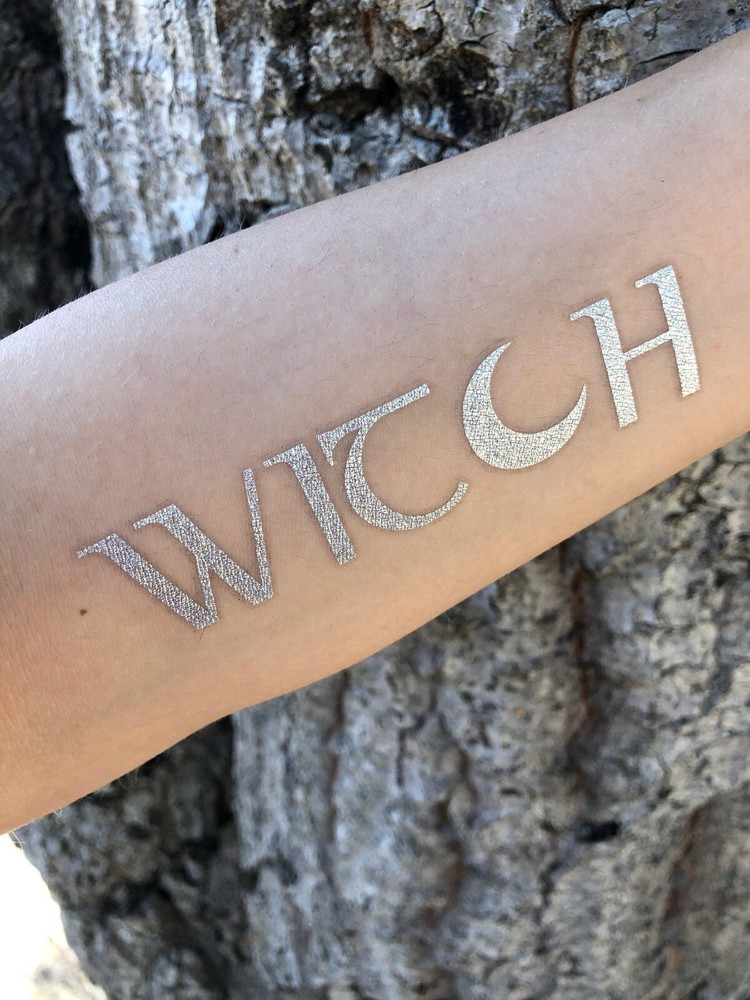 Witchy Celestial Silver Temporary Tattoos (10-Pack) | Witch-Inspired