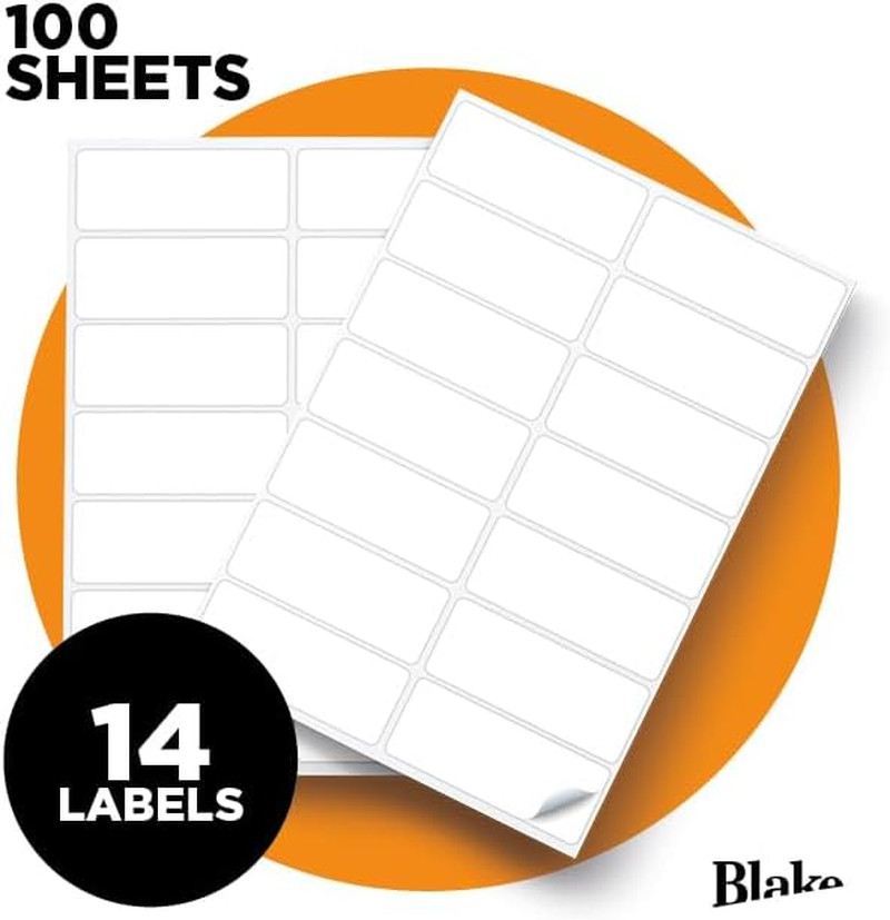 Purely 14 per A4 Sheet, 100 Sheets, 1400 Sheets, 1400 Sheets, Self Adhesive Plai