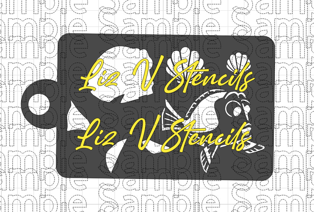 Finding Blue Fishy Combo Stencil