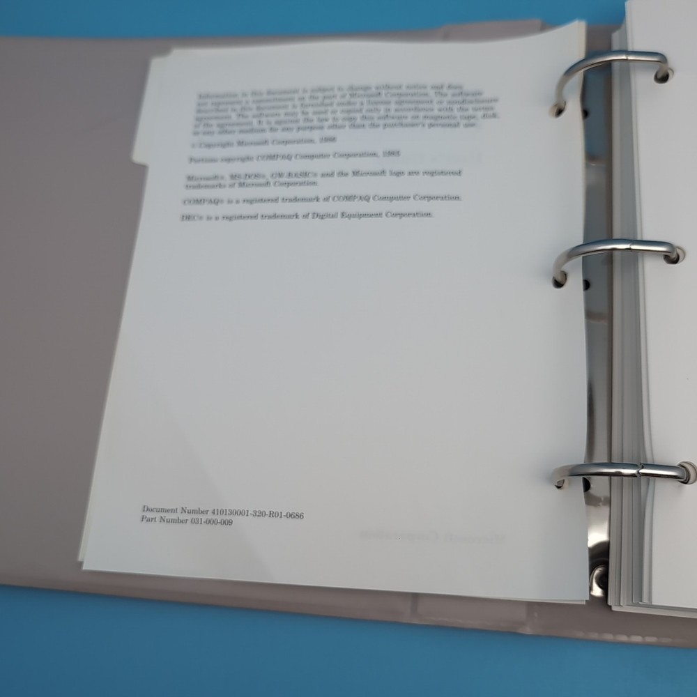 Microsoft GW-BASIC User's Guide and User's Reference Manual in Binder 1986