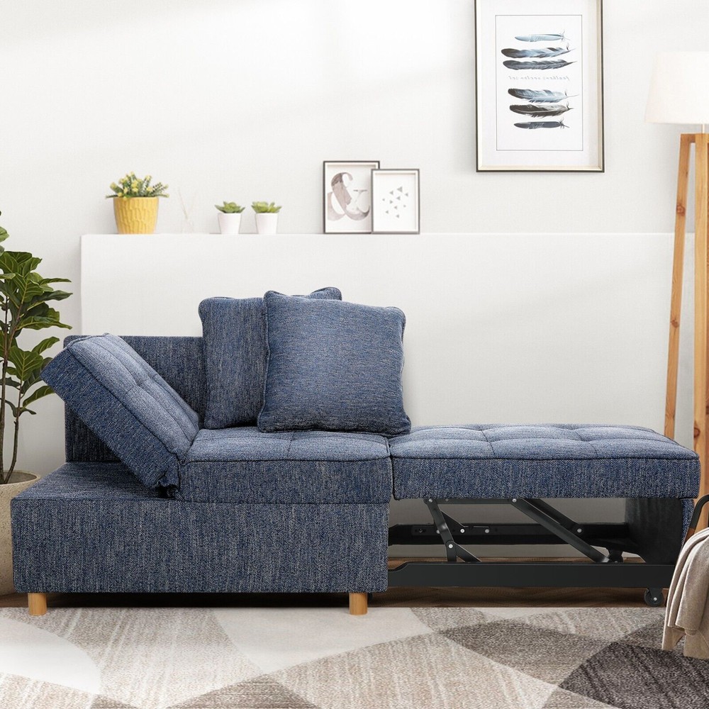 4-in-1 Folding Ottoman Sofa Bed, Convertible Chair Multi-Function Sleeper Sofa:】