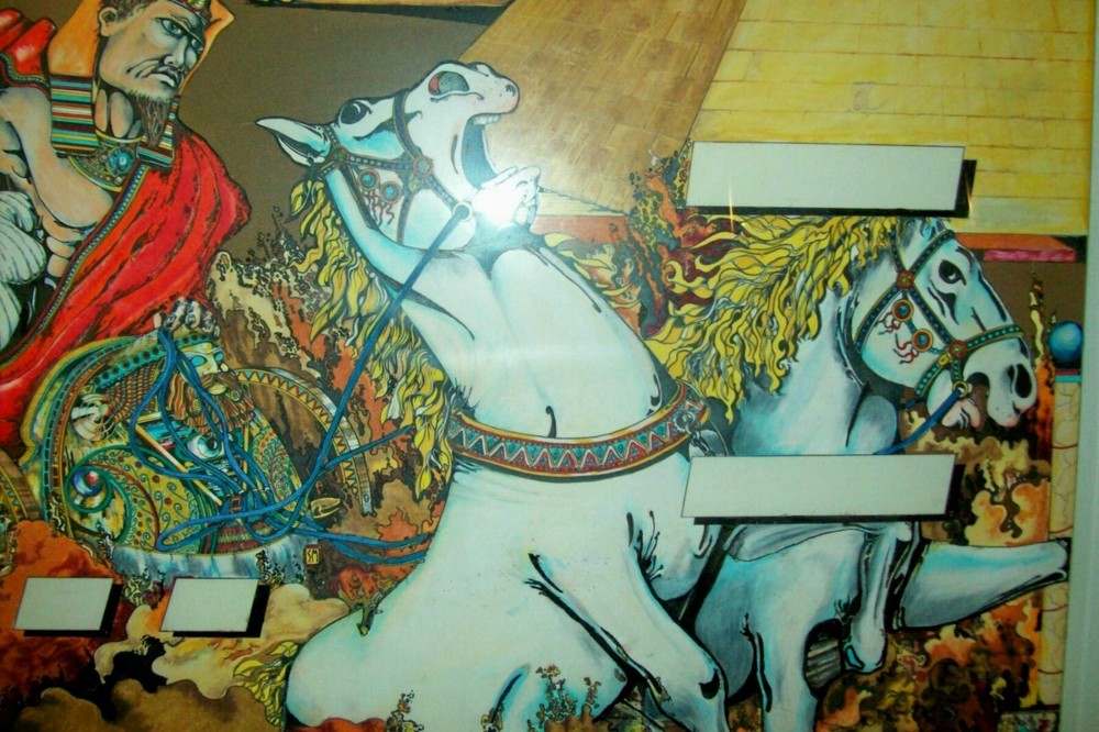 Original Alternate Backglass Artwork for Williams 1981 PHARAOH Pinball Machine
