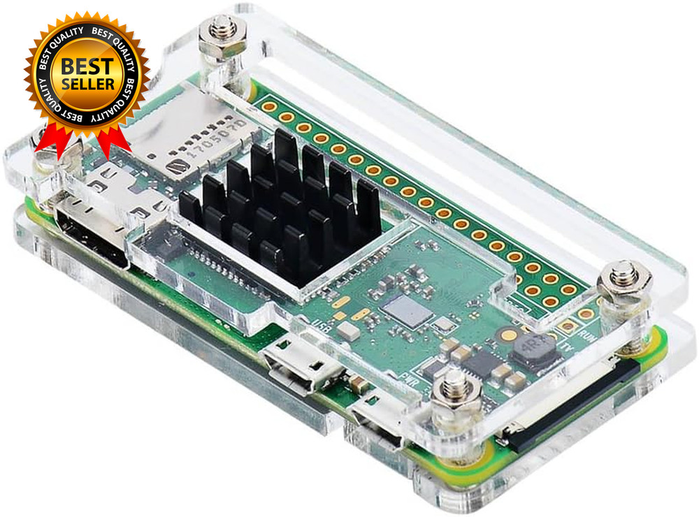 Raspberry Pi Zero Case Case for Raspberry Pi Zero 2 W with Heatsink HDMI Adapter