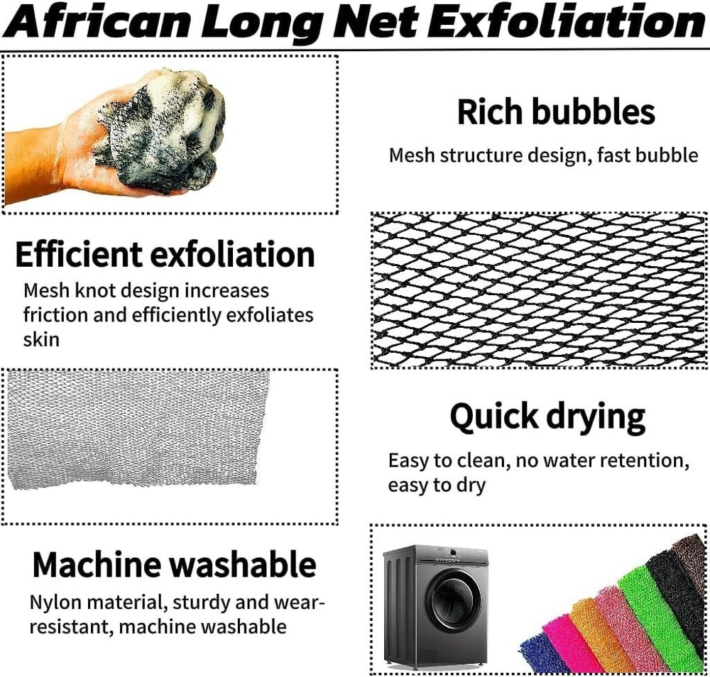 SPMKTBOZAI African Net Sponge Authentic, Exfoliating Real...