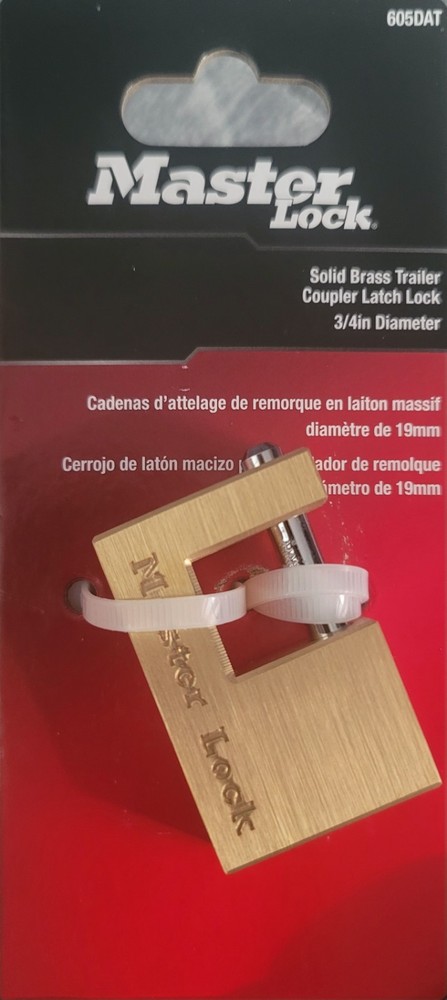 Masterlock Solid Brass Trailer Coupler Latch LOCK CANDADO with 2 KEYS