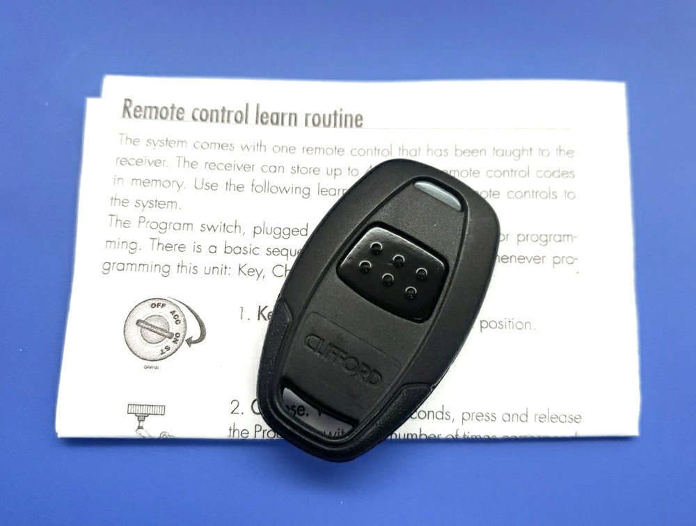 Clifford 1 Button Remote Transmitter Fob 7111X - Tested - Black Button
