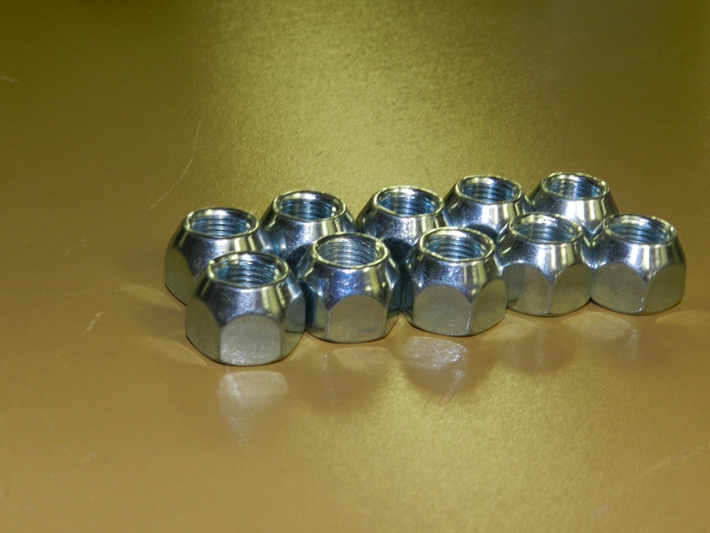 10 Pack RV Trailer Camper 1/2" - 20 Thread Cone/Coned Wheel Lug Nuts