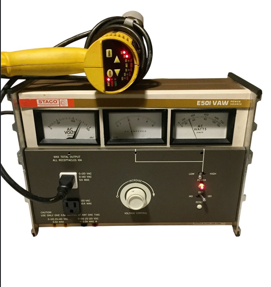 Staco E50I VAW Power Source Variac Variable Transformer Watts Amps AC Volts