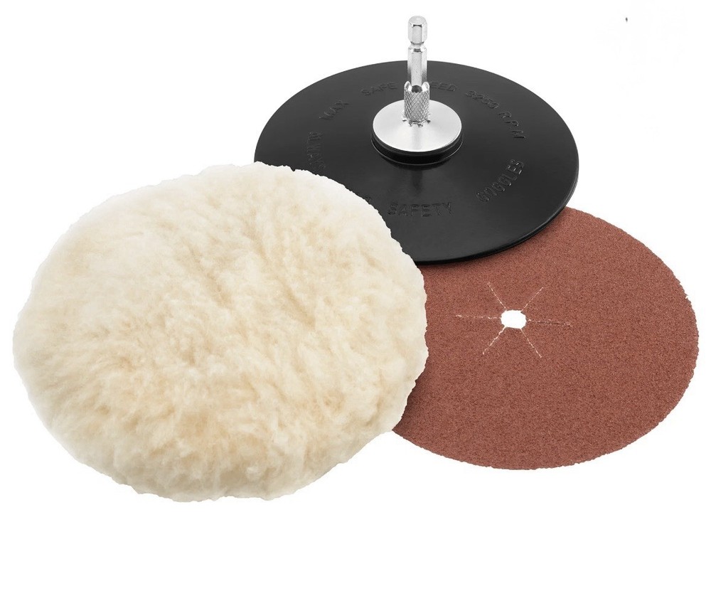 Hart 5" Polishing & Sanding Wheel Set- Includes Buffer, Sander, & Backing Pad