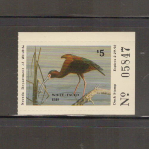 Nevada State Duck Stamp 1991 $5.00 at face value