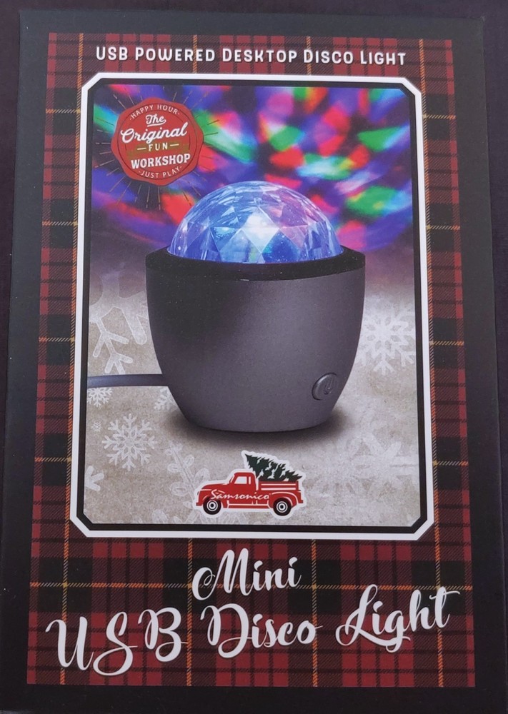 Mini Multi-color LED Disco Ball Light USB Cord Silver & White