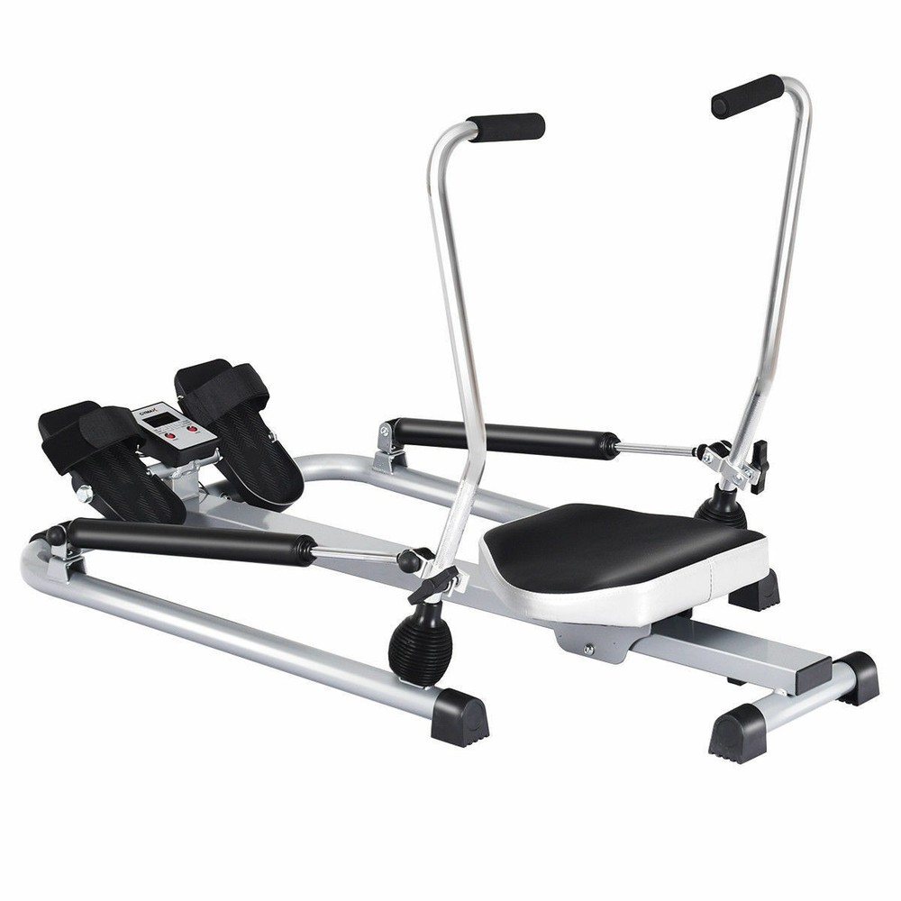 Gymax Exercise Rowing Machine Rower w/Adjustable Double Hydraulic Resistance