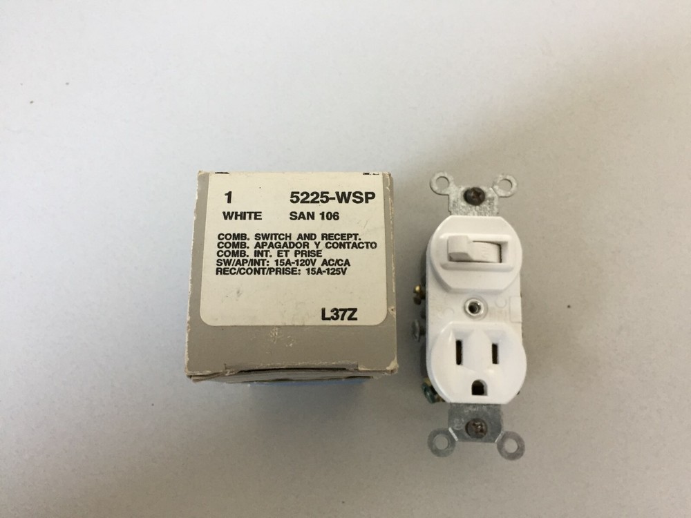 LEVITON 5225-WSP SWITCH AND RECEPTACLE COMBO