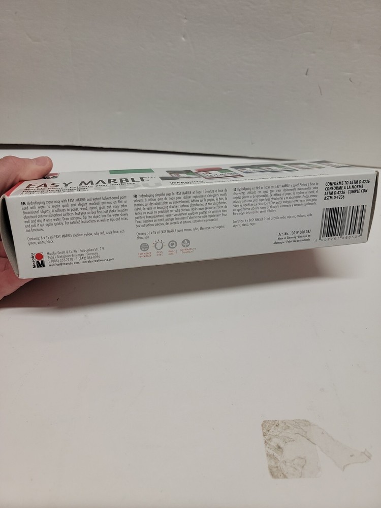 Marabu Creative Easy Marble Paint Starter Set 6 Package. 6x15ml