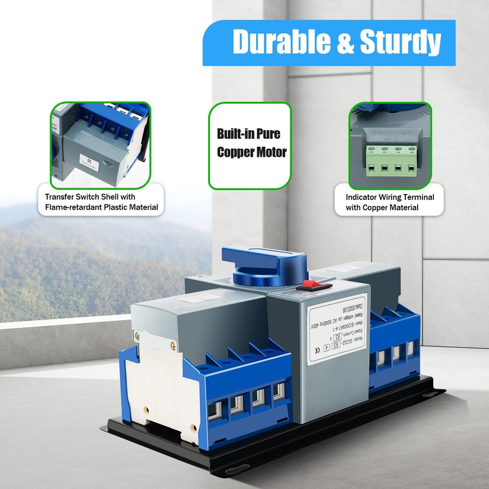 Dual Power Automatic Transfer Switch Generator Changeover Switch CB Level 63A 4P