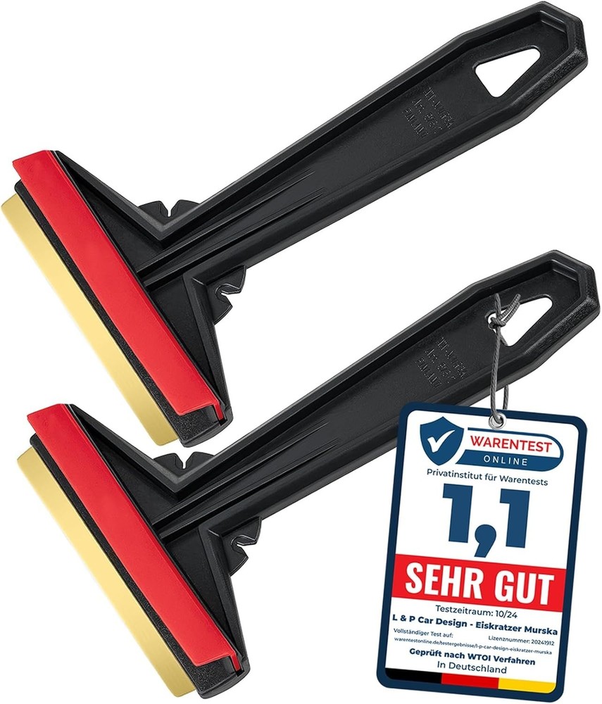 Murska Brass Blade Ice Scraper 2 Pack - Effortless & Scratch-Resistant Tool
