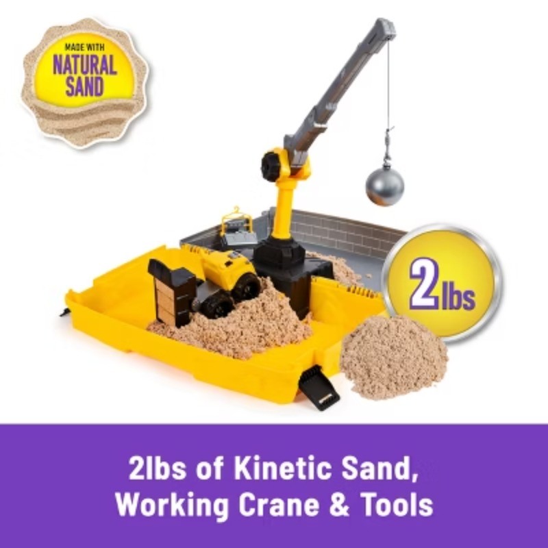 Construction Site Kit with Crane, Dump Truck, Foldable Sandbox
