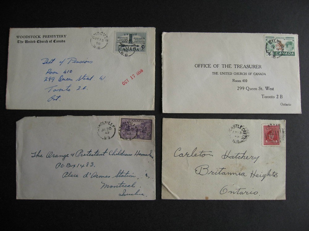 Canada 4 NB split ring cancel covers 2 are opened on 3 sides, New Brunswick