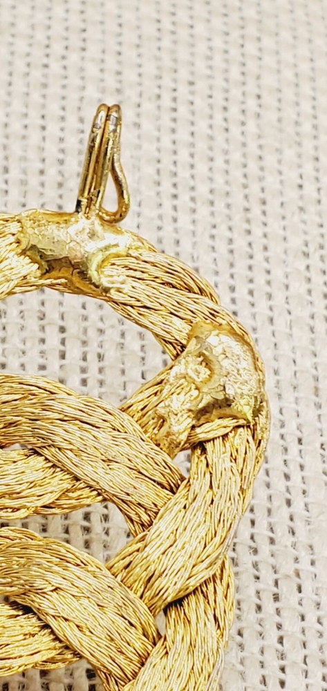 Gold tone Textile Weaved 7.75" Bracelet te06