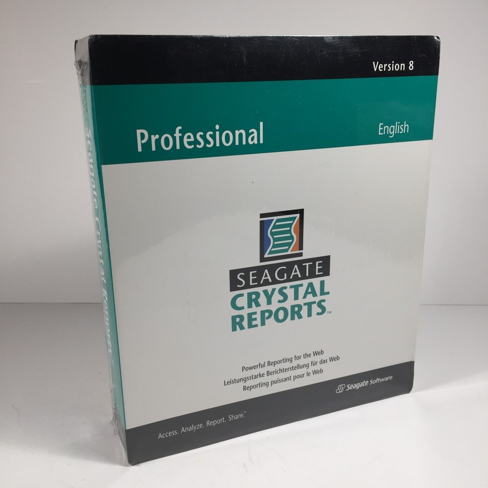 SEAGATE CRYSTAL REPORTS SOFTWARE Professional Version 8 with Key Code Boxed-NEW