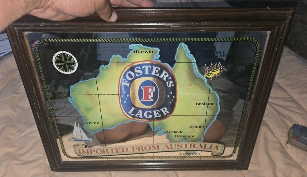 FOSTER F LAGER BEER MIRROR