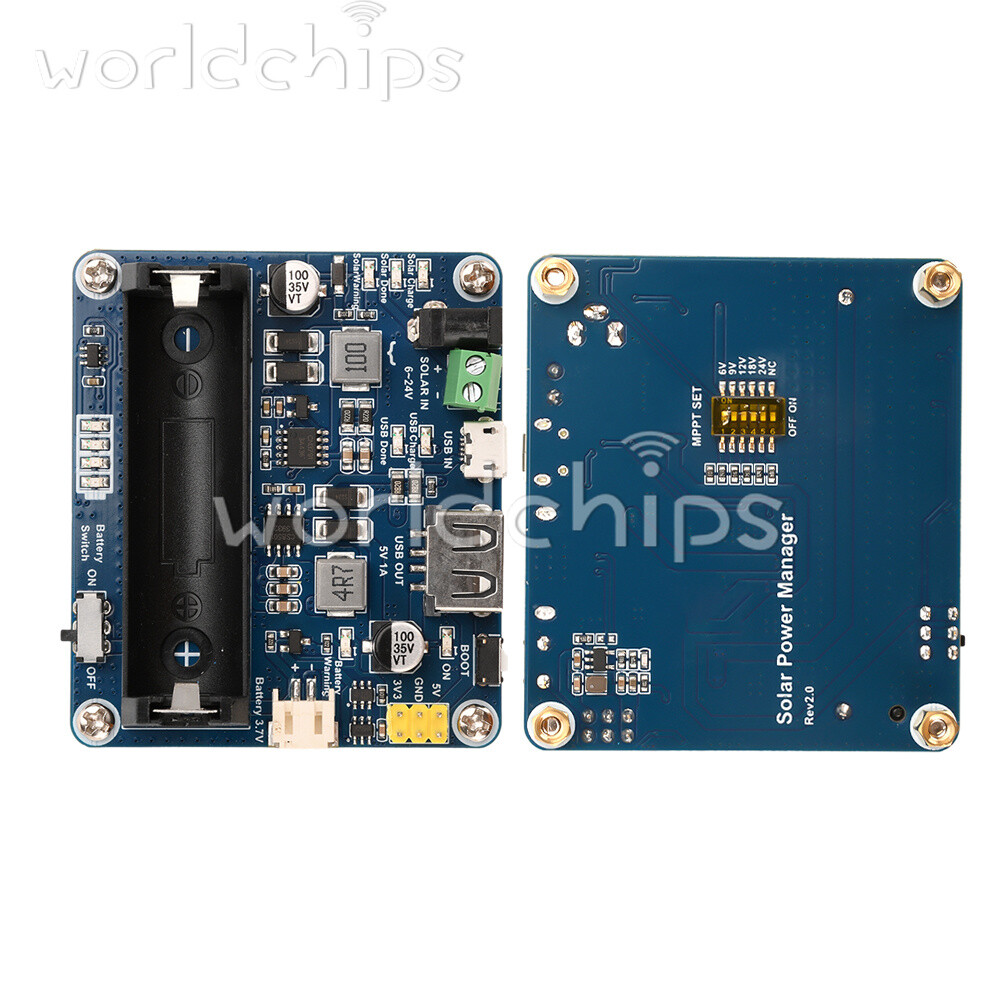 Power Manager Module for 6V~24V Solar Panel Support MPPT USB Battery Charging