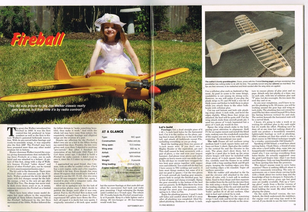 FLYING MODELS Magazine September 2011 Fireball R/C not C/L