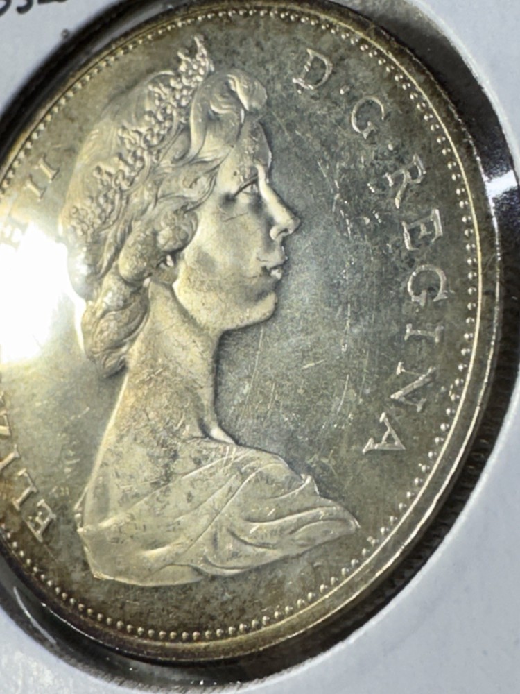 1965 Canada $1 Silver Coin Pointed 5 Small Beads