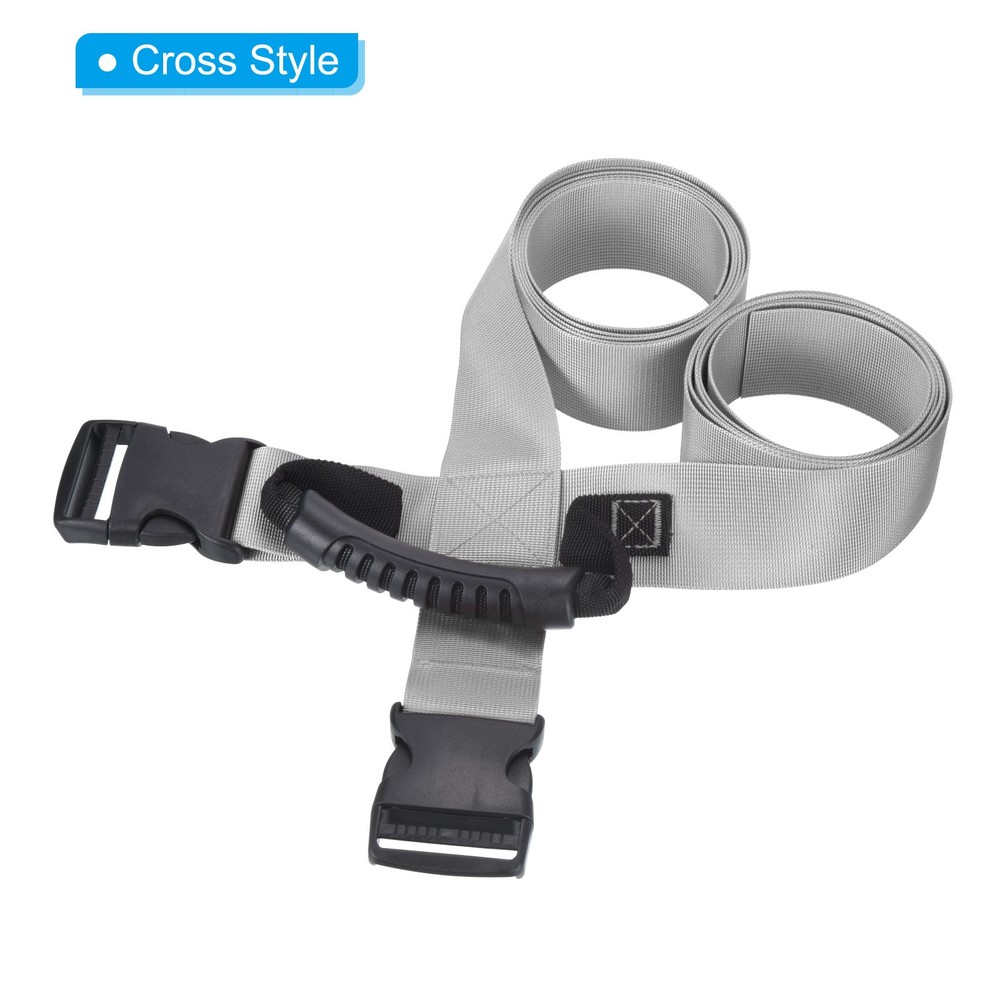 Carrying Strap with Handle, Cross Style Adjustable Nylon Belt, Gray